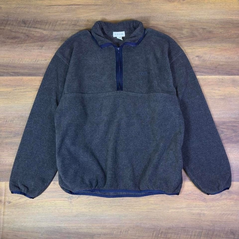 IZOD Vintage Quarter Zip Fleece Pullover Made in USA Men's Large